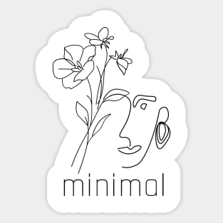 Minimalist Art - Modern Face Line Drawing Sticker